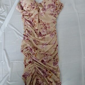 Iris Strapless Dress with Floral Design